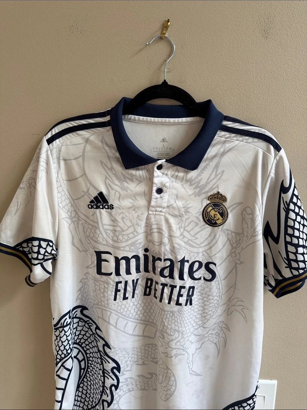 adidas Real Madrid Emirates Dragon Soccer Jersey Large